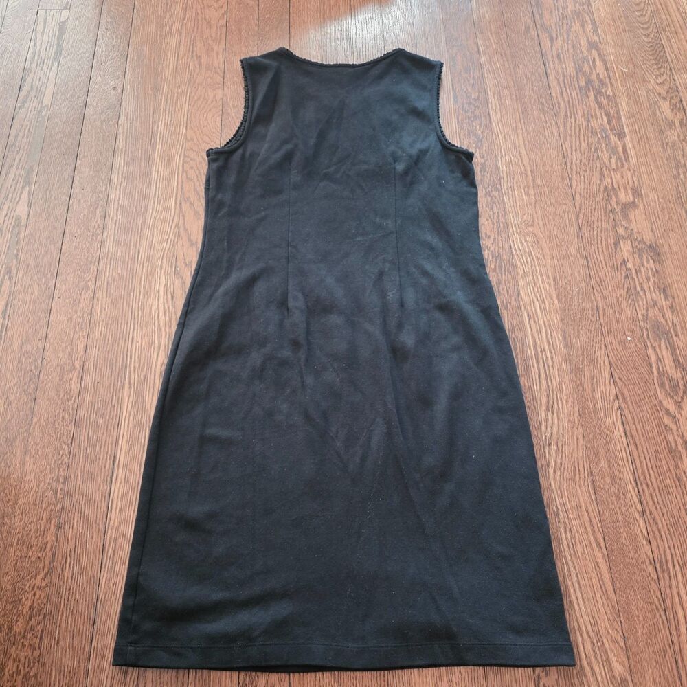 Talbots Black Embroidered Eyelet Shift Dress Size M - Picture 4 of 9